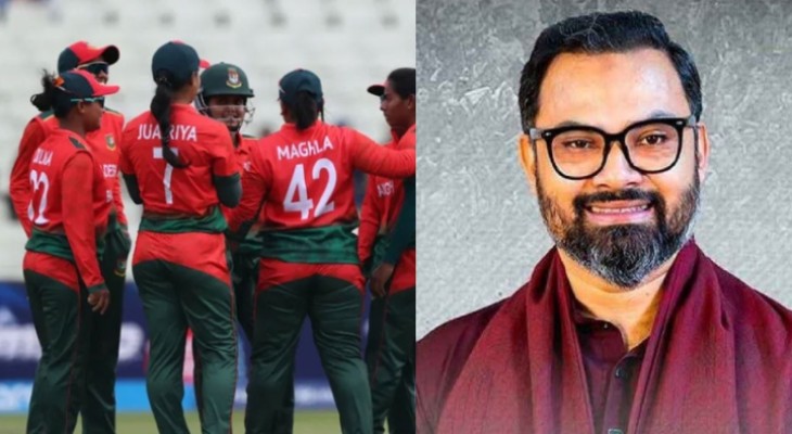 নারী ক্রিকেট দলকে যুব ও ক্রীড়া প্রতিমন্ত্রীর অভিনন্দন